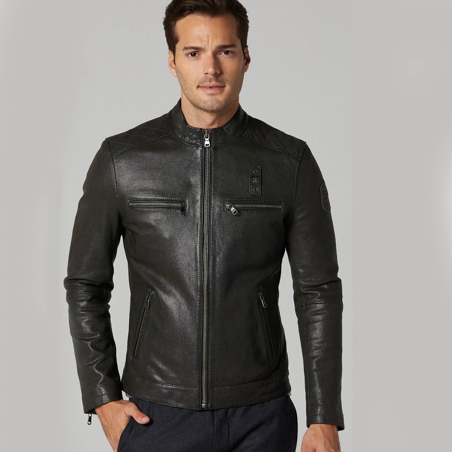 Ionic Black Leather Jacket in USA