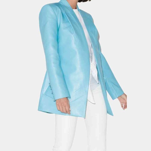 Blue Leather Blazer
