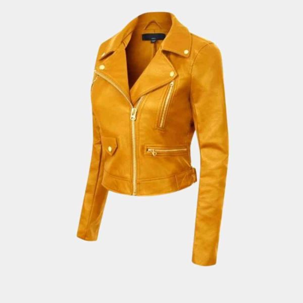 Yellow Leather Jacket Womens