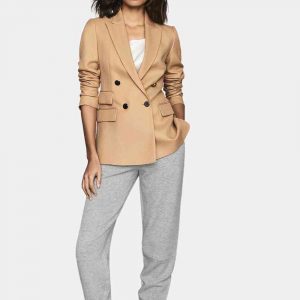 womens camel colored wool blazer