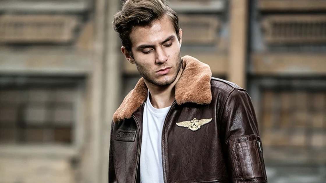 Bomber jacket shearling clearance collar