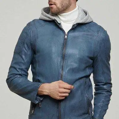 Blue Leather Jacket