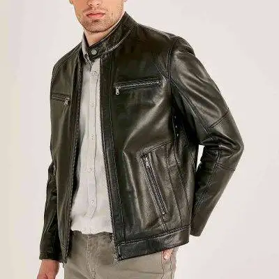 Dark brown leather jacket