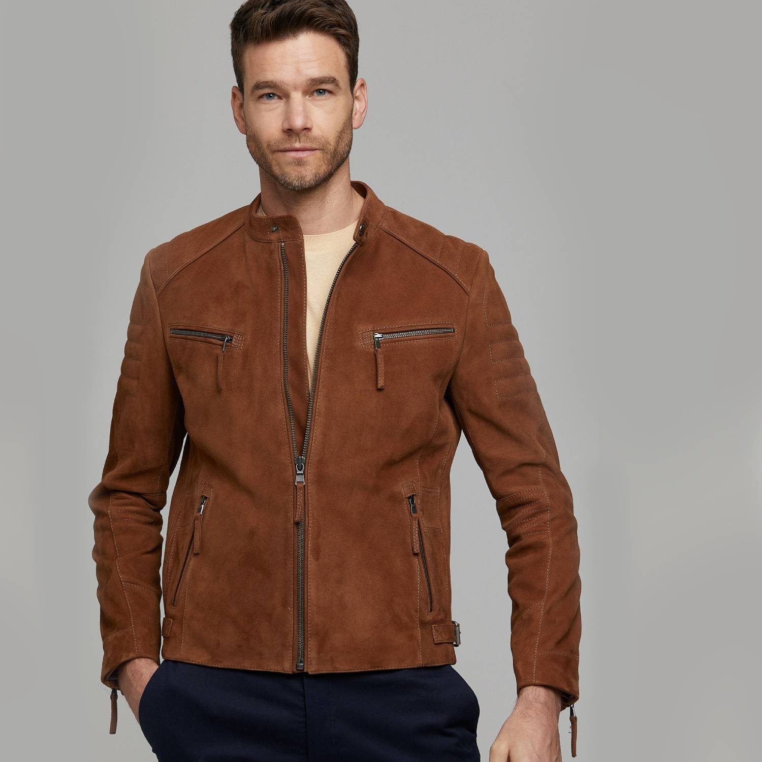 Middellandse Zee Van toepassing schroot Buy Kevin Brown Suede Leather Jacket