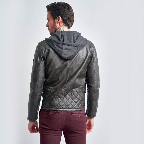 Hooded Leather Jacket