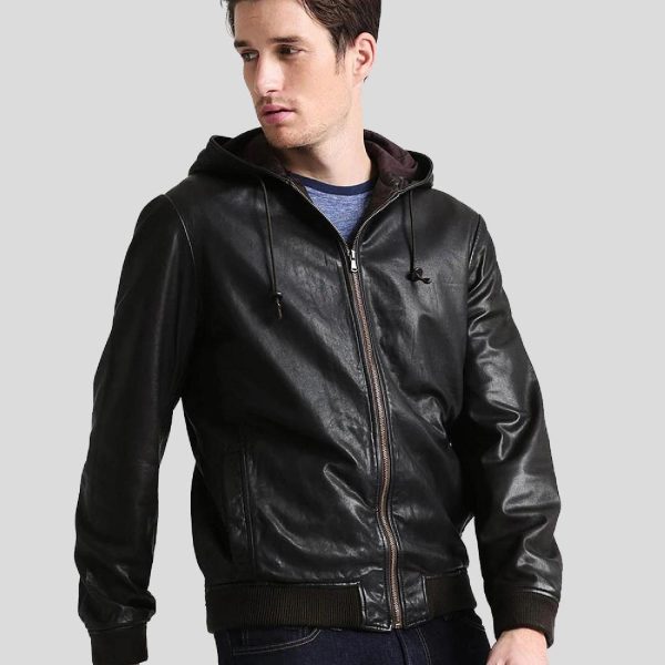 Hooded Leather Jacket