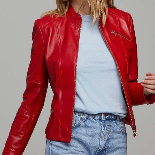 red leather jacket