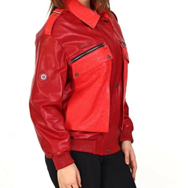 red leather jacket