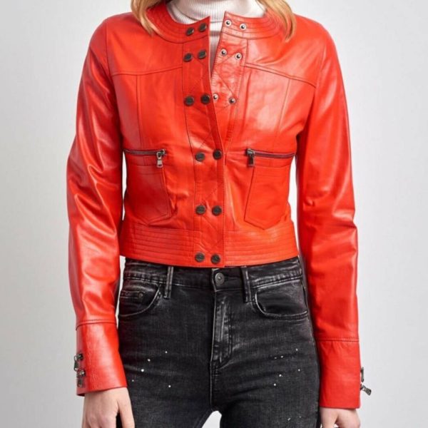 red leather jacket