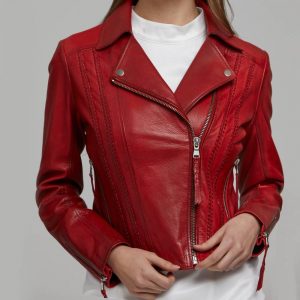 discount 75% WOMEN FASHION Jackets Leatherette Red L C&A biker jacket 