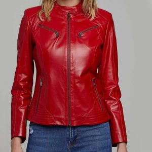 Kingdom Leather New Women Genuine Real Leather Jacket Ladies Slim Fit Biker Coat XW656 