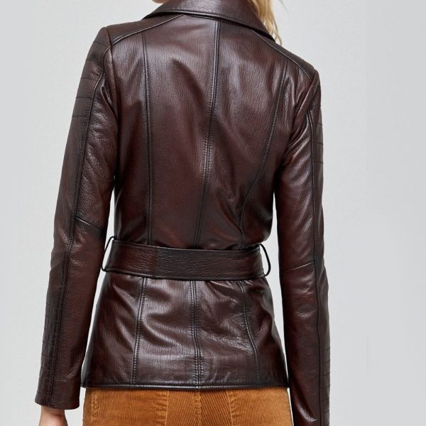 womens brown leather jacket