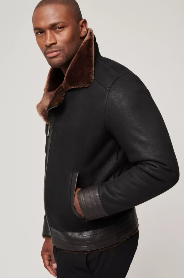 Alec Moto Shearling Bomber