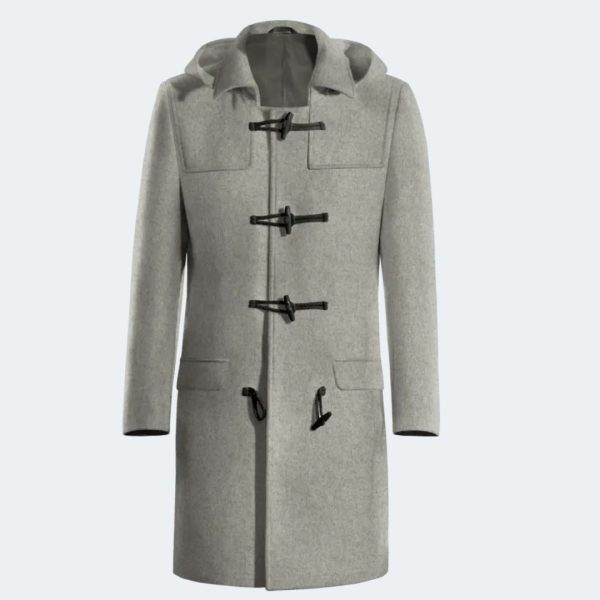 Grey Long Duffle coat