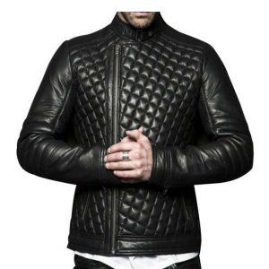Men’s Futuristic Quilted Leather Jacket