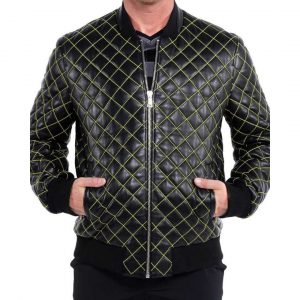 Quilted Mens Leather Jacket (3)