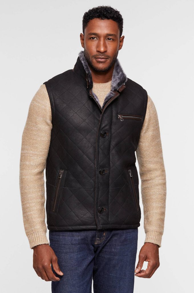 Hayes Quilted Spanish Shearling Sheepskin Vest