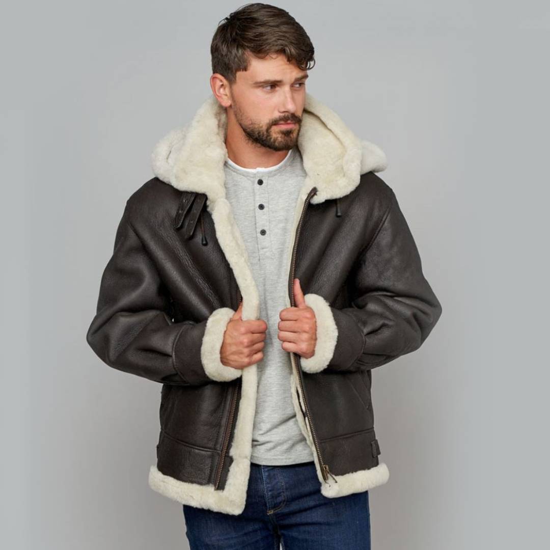 Chocolate Brown Shearling Jacket | Warm, Stylish, and Durable