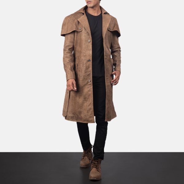 Deux Brown Leather Duster 4