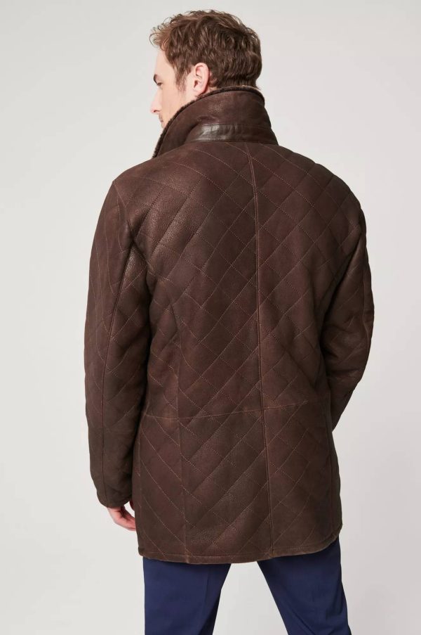 Hayes Quilted Spanish Shearling Sheepskin Car Coat 33