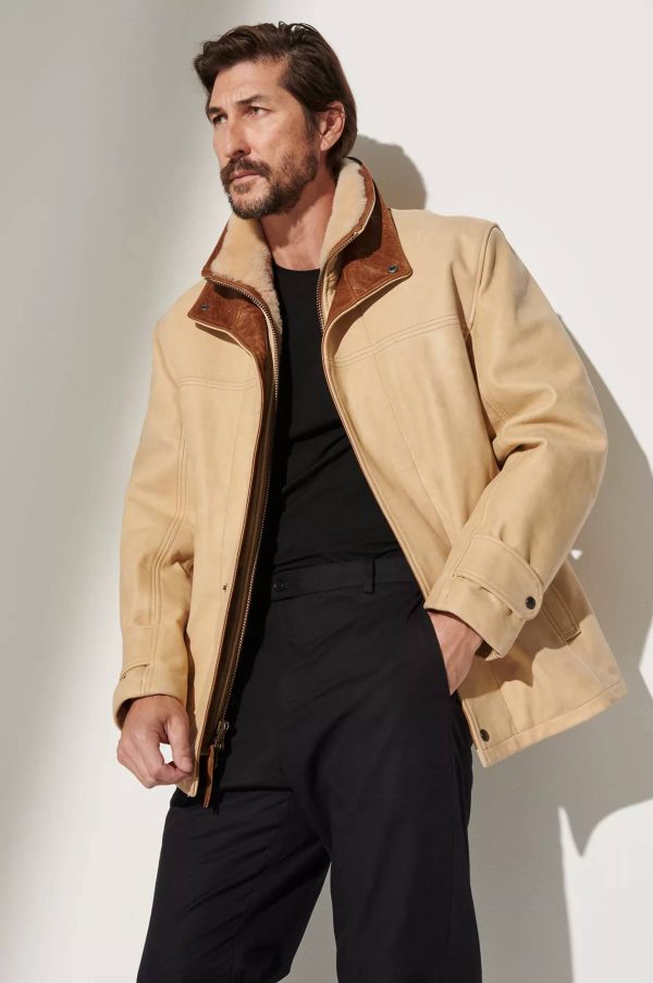 Jack Frost Italian Calfskin Leather Coat with Spanish Merino Shearling Lining 3