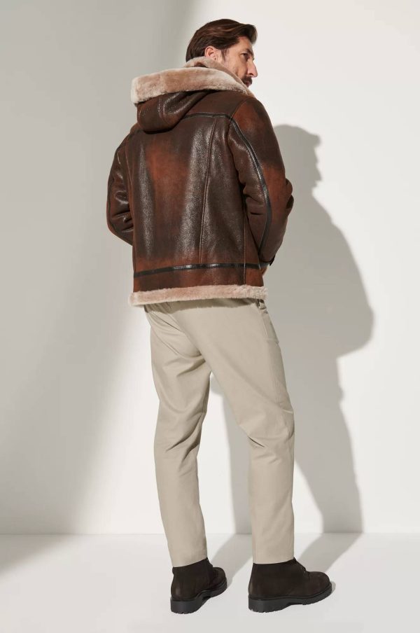 Special Edition Burnt Cognac Sheepskin B 3 Bomber Jacket 8