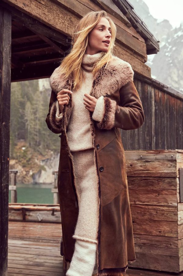 Dakota Hooded Toscana Sheepskin Coat 11