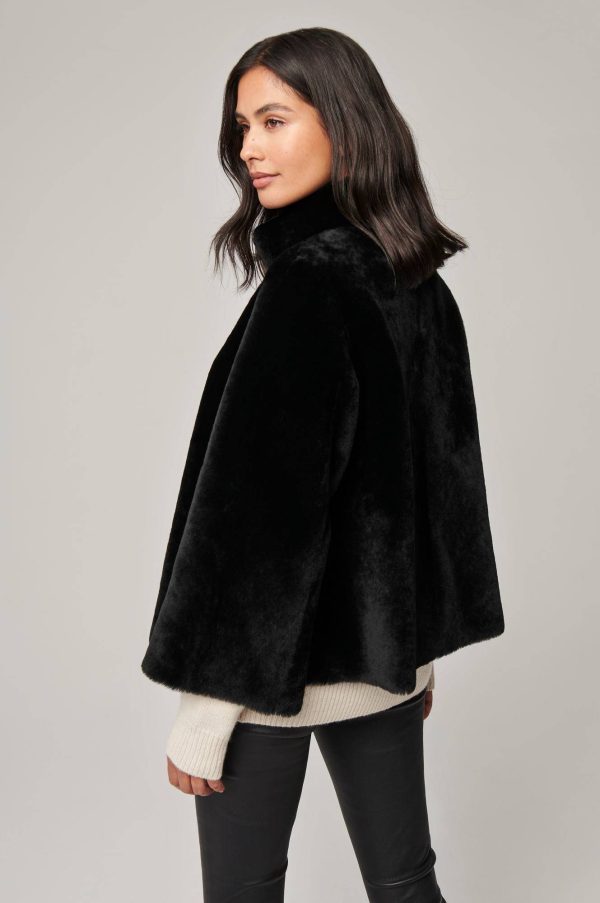 Marilyn Shearling Sheepskin Cape Jacket 5