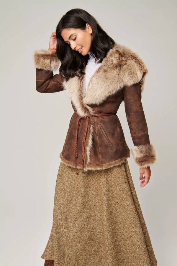 Natasha Hooded Toscana Sheepskin Coat 4