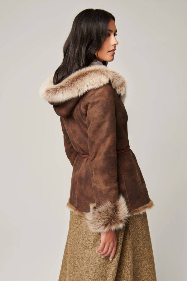 Natasha Hooded Toscana Sheepskin Coat 5