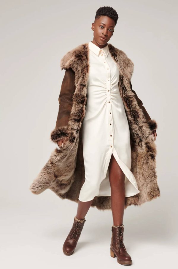 Dakota Hooded Toscana Sheepskin Coat 12