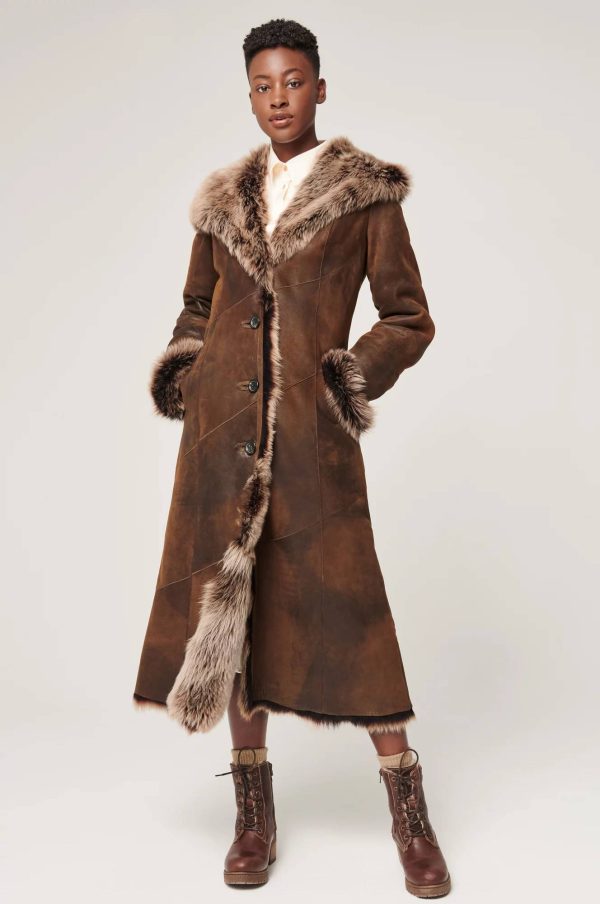 Dakota Hooded Toscana Sheepskin Coat 13