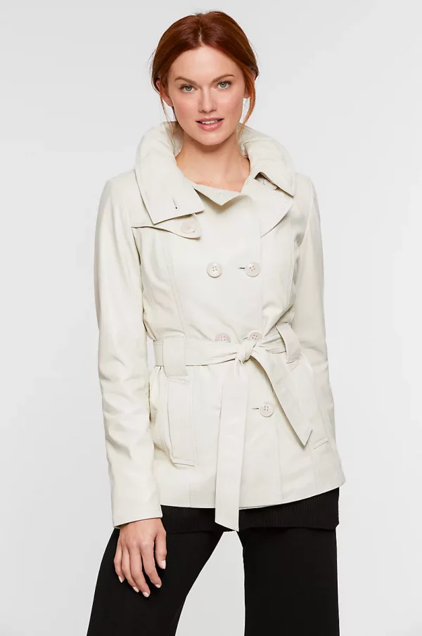 Marnie Lambskin Leather Trench Coat