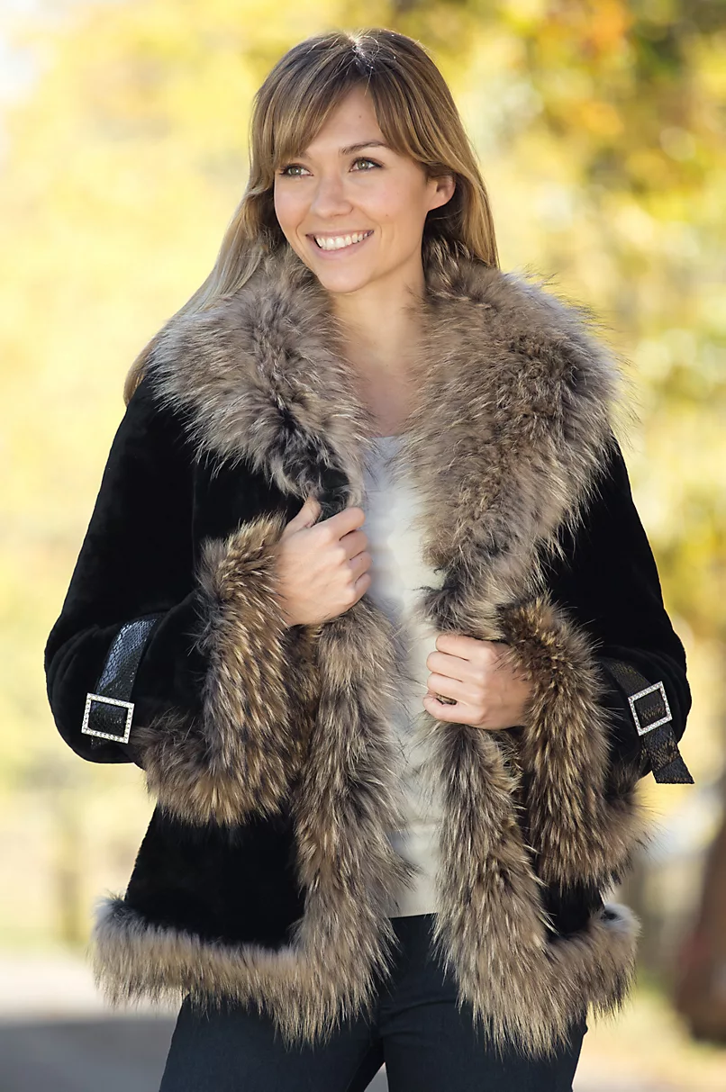 Women's Athena Mouton Sheepskin Coat - The Perfect Leather