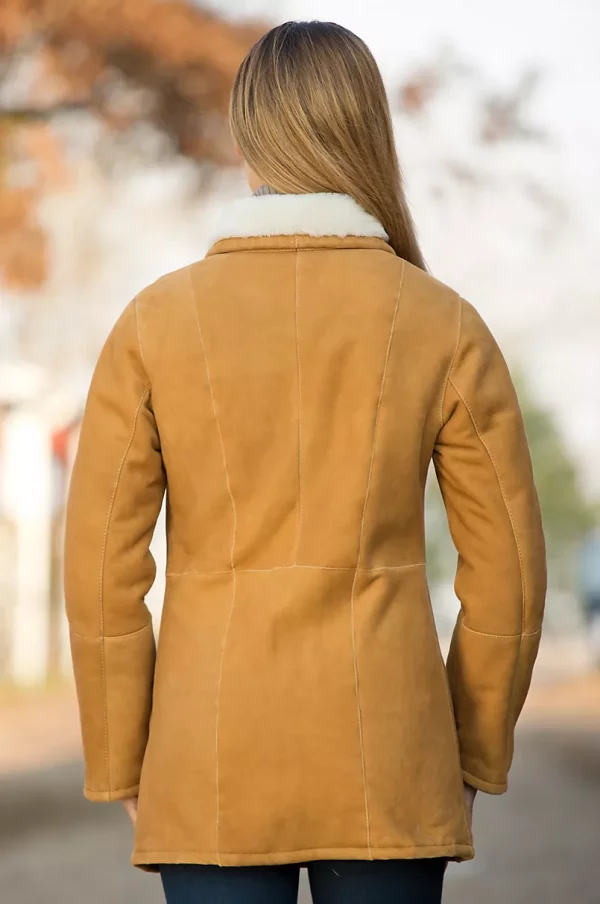 Womens Dakota Shearling Sheepskin Barn Coat USA
