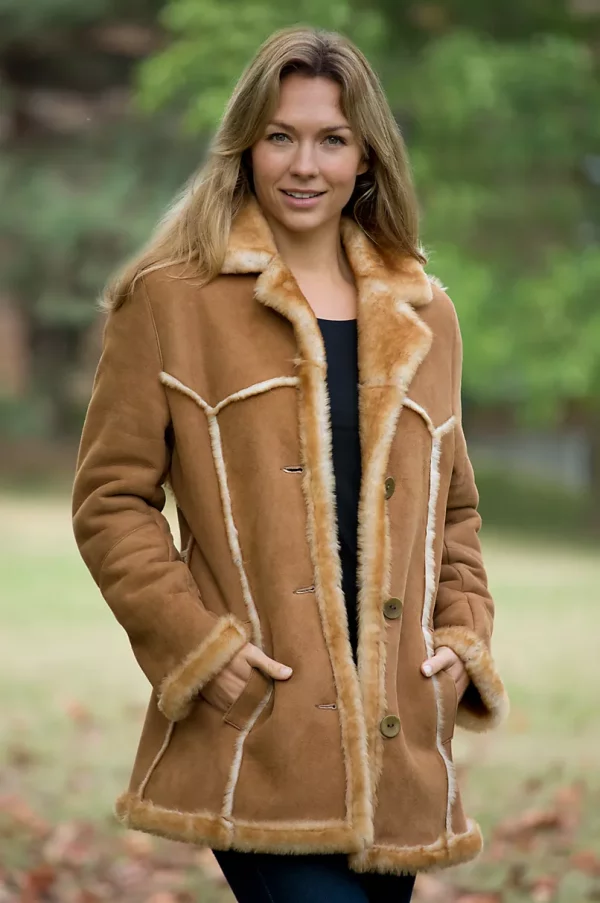 Womens Sonya Shearling Sheepskin Rancher Jacket USA