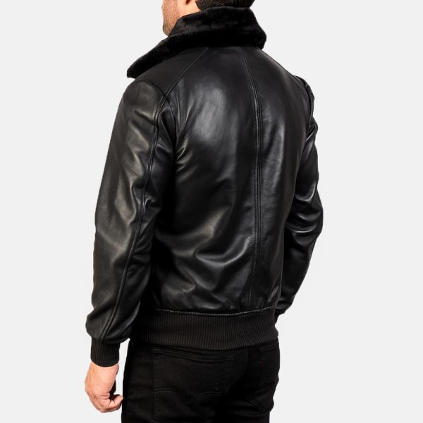 Airin G 1 Black Leather Bomber Jacket USA