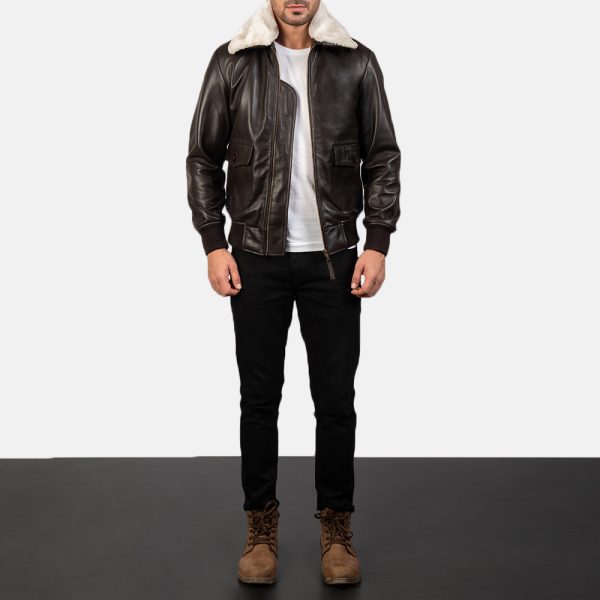 Airin G 1 Brown Leather Bomber Jacket
