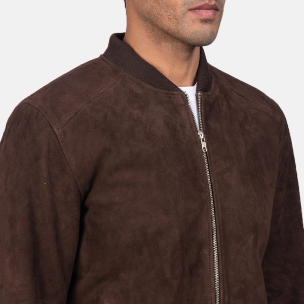 Blain Mocha Suede Bomber Jacket USA