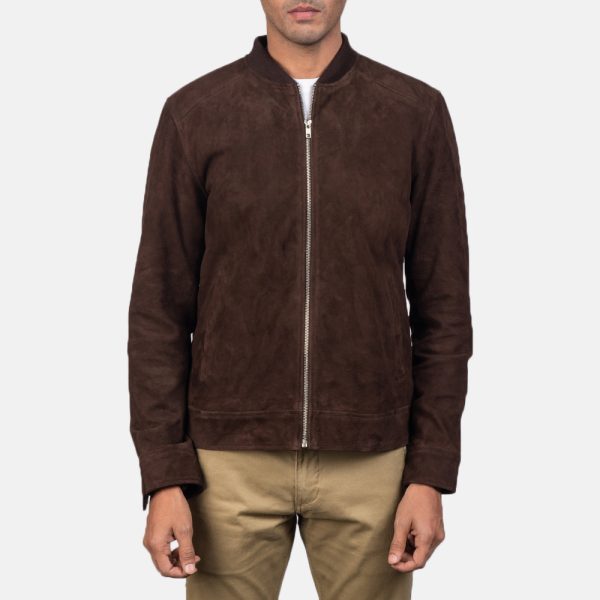 Blain Mocha Suede Bomber Jacket United States