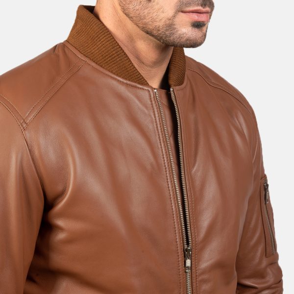 Bomia Ma 1 Brown Leather Bomber Jacket USA