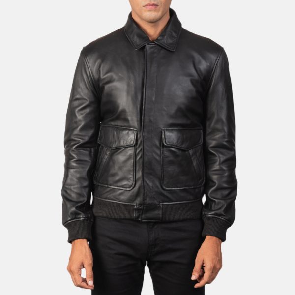 Coffmen Black A2 Leather Bomber Jacket United States