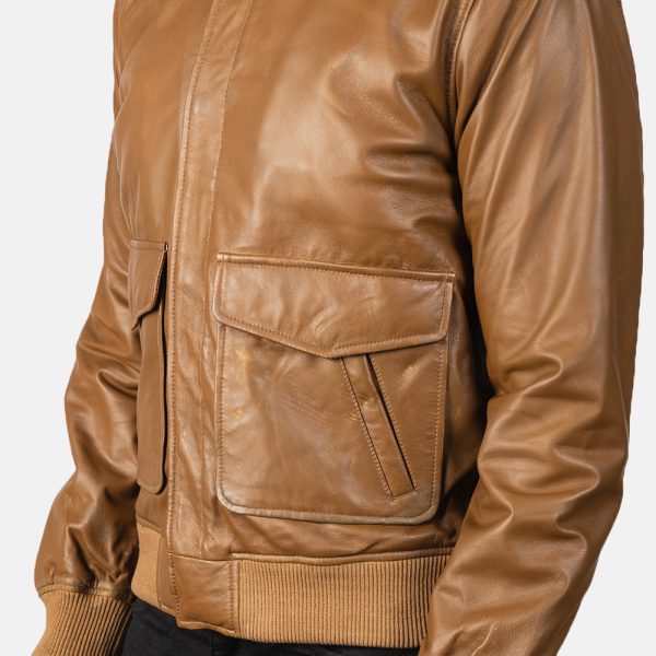 Coffmen Olive Brown A2 Leather Bomber Jacket USA