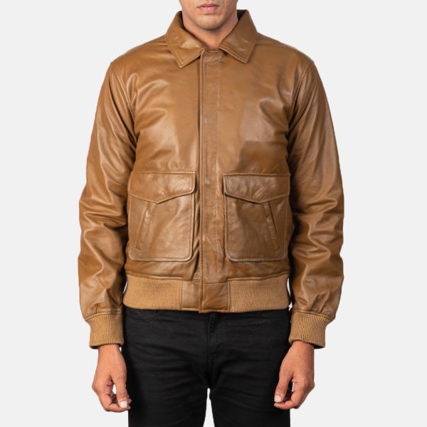 Coffmen Olive Brown A2 Leather Bomber Jacket United States