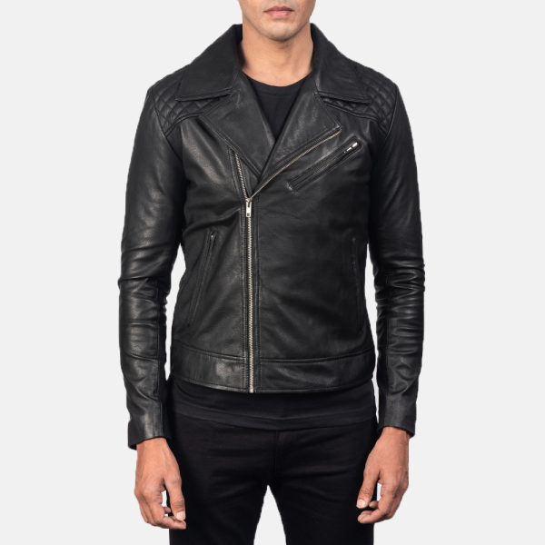 Danny Quilted Black Leather Biker Jacket United States