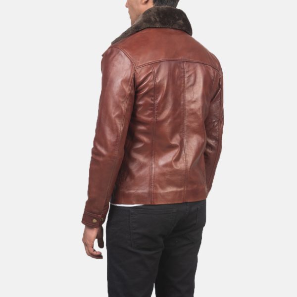 Evan Hart Fur Brown Leather Jacket USA