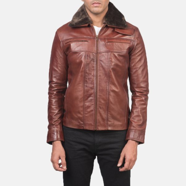 Evan Hart Fur Brown Leather Jacket Unired States
