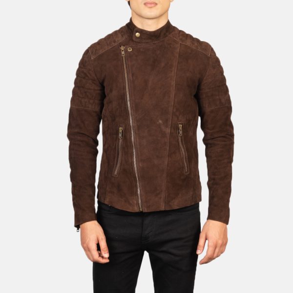 Faisor Mocha Suede Biker Jacket United States