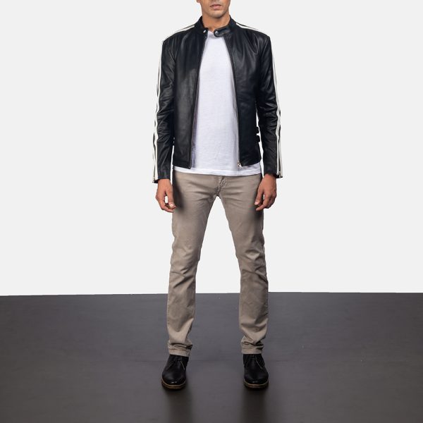 Hank Black Leather Biker Jacket USA