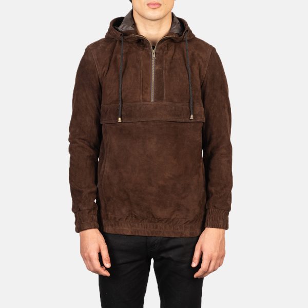 Kenton Hooded Mocha Suede Pullover Jacket United States
